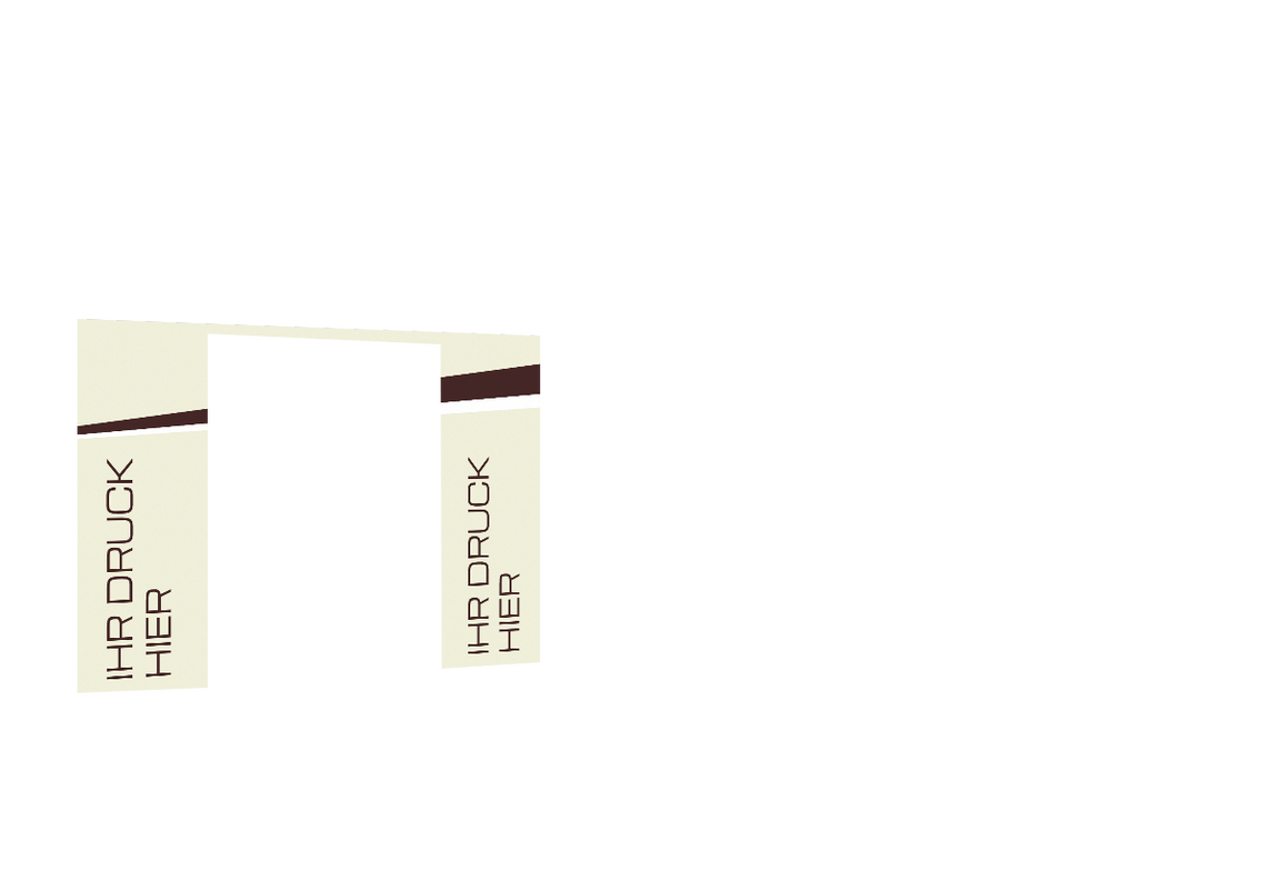 Hintere Seitenwand bedruckt und B1-zertifiziert mit Tür für Stormtent 3x6 m Beige in 320g/m²