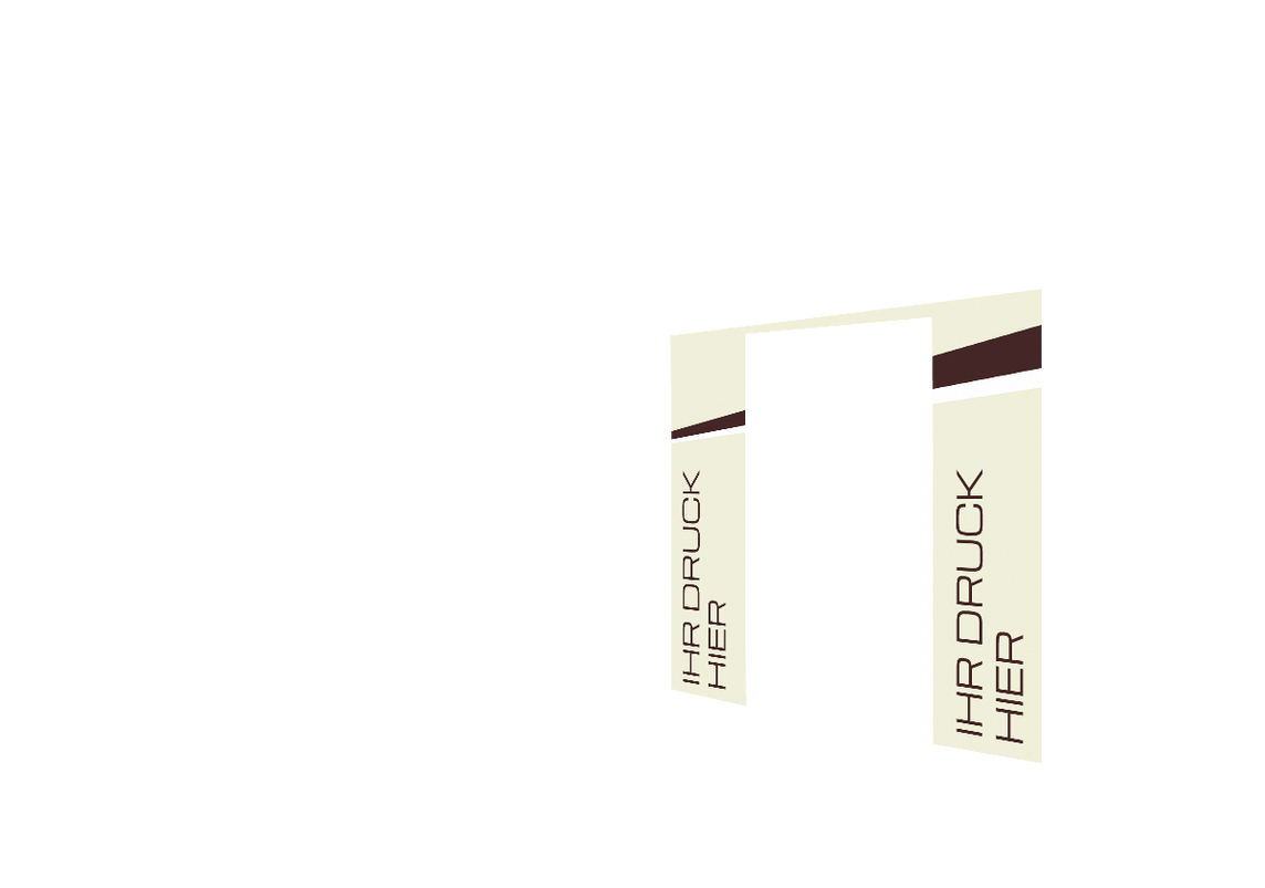 Rechte Seitenwand bedruckt und B1-zertifiziert mit Tür für Stormtent 3x3 m Beige in 320g/m²