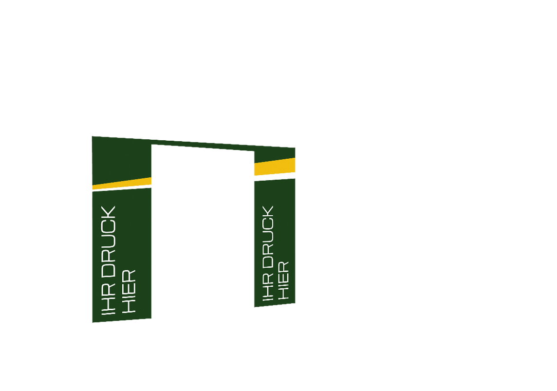 Hintere Seitenwand bedruckt und B1-zertifiziert mit Tür für Stormtent 2x2 m Grün in 320g/m²