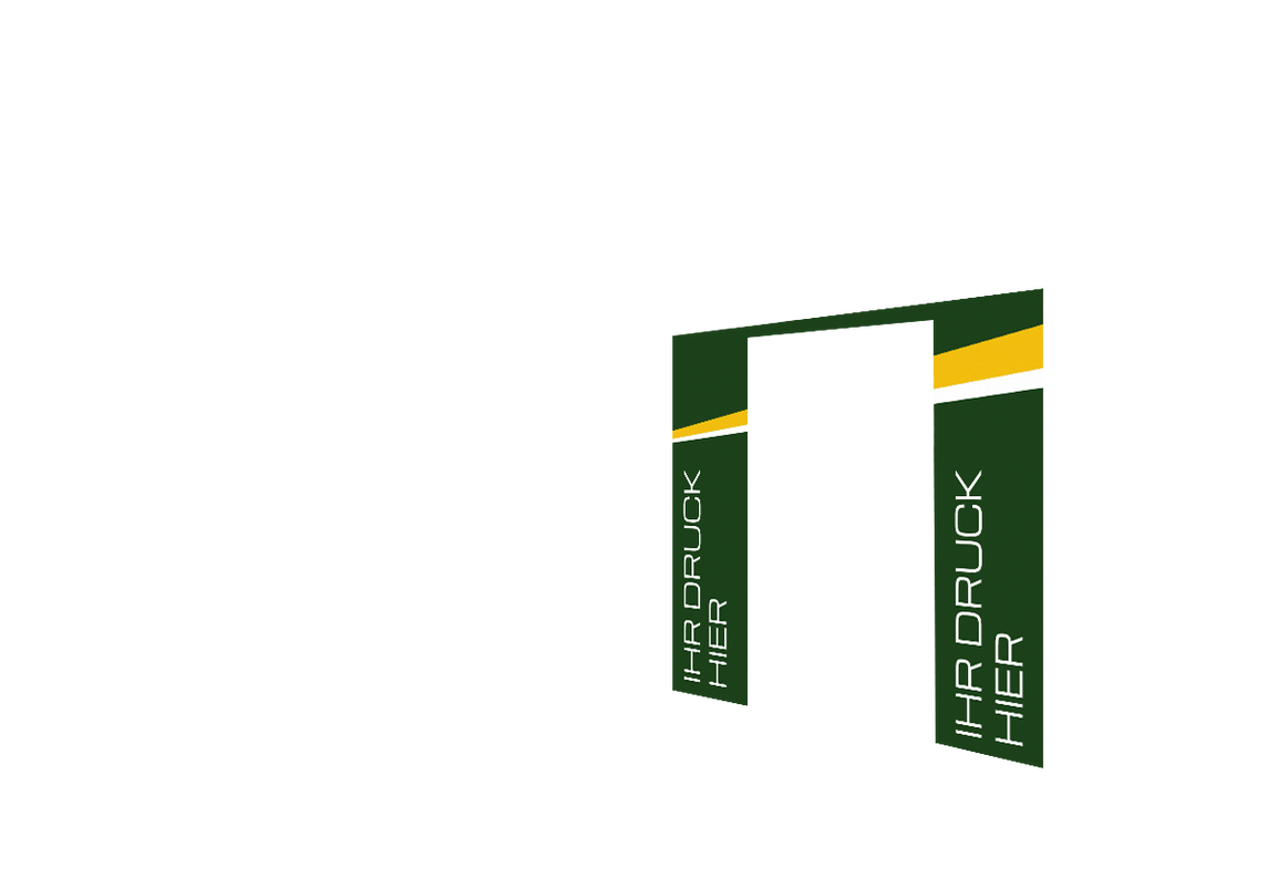 Rechte Seitenwand bedruckt und B1-zertifiziert mit Tür für Stormtent 2x2 m Grün in 320g/m²