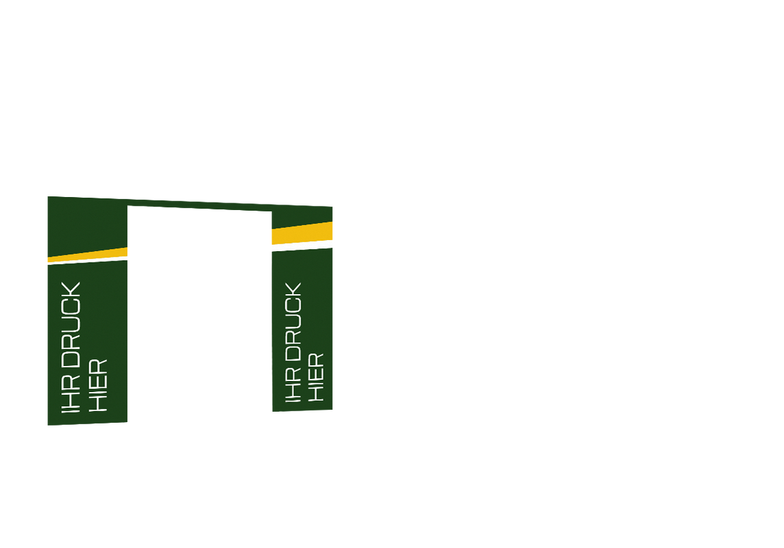 Hintere Seitenwand bedruckt und B1-zertifiziert mit Tür für Stormtent 3x6 m Grün in 320g/m²