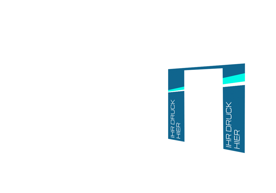 Rechte Seitenwand bedruckt und B1-zertifiziert mit Tür für Stormtent 3x4,5 m Himmelblau in 320g/m²