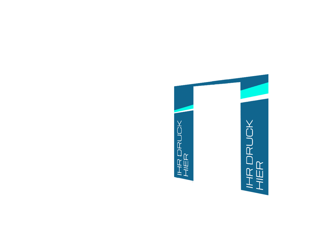 Rechte Seitenwand bedruckt und B1-zertifiziert mit Tür für Stormtent 3x3 m Himmelblau in 320g/m²