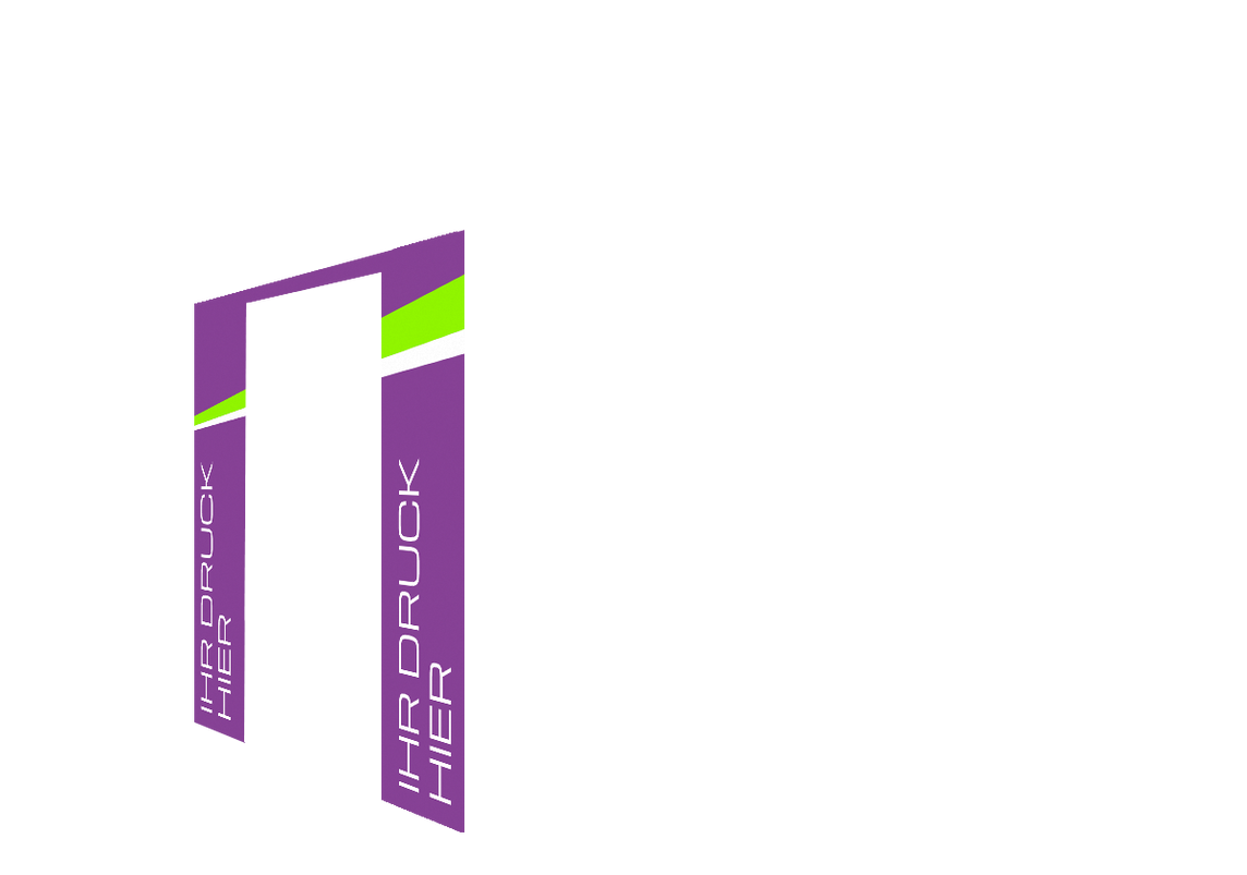 Linke Seitenwand bedruckt und B1-zertifiziert mit Tür für Stormtent 3x3 m Lila in 320g/m²