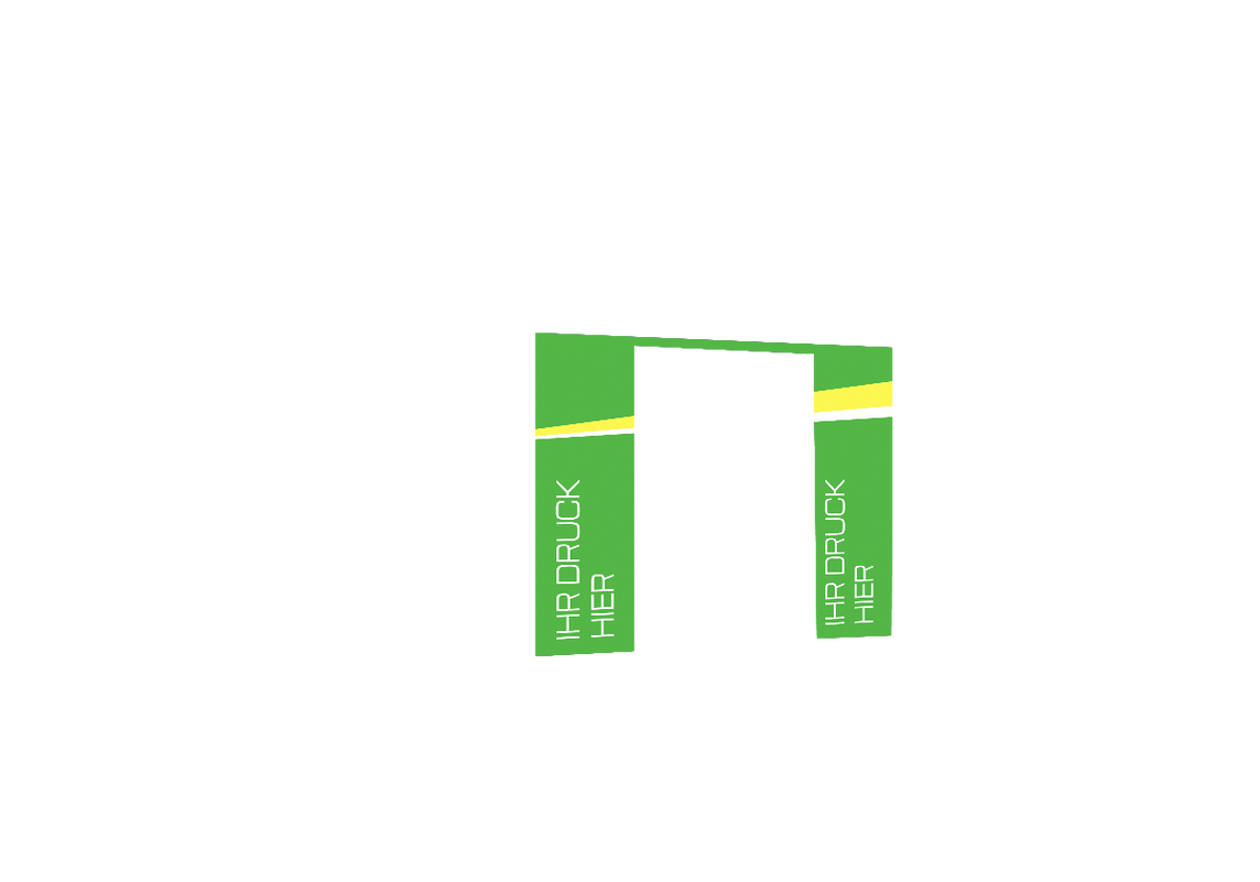 Zweite hintere Seitenwand bedruckt und B1-zertifiziert mit Tür für Stormtent 3x6 m Lime in 320g/m²