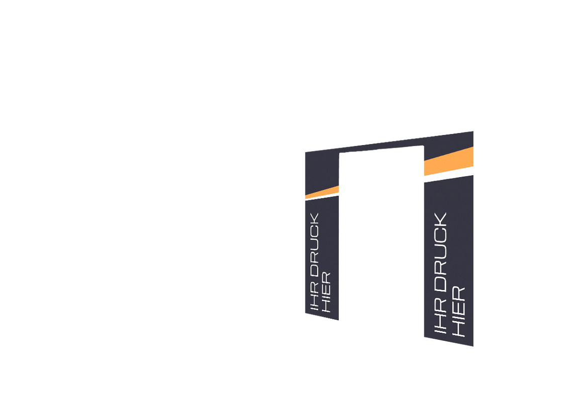 Rechte Seitenwand bedruckt und B1-zertifiziert mit Tür für Stormtent 3x3 m Navyblau in 320g/m²