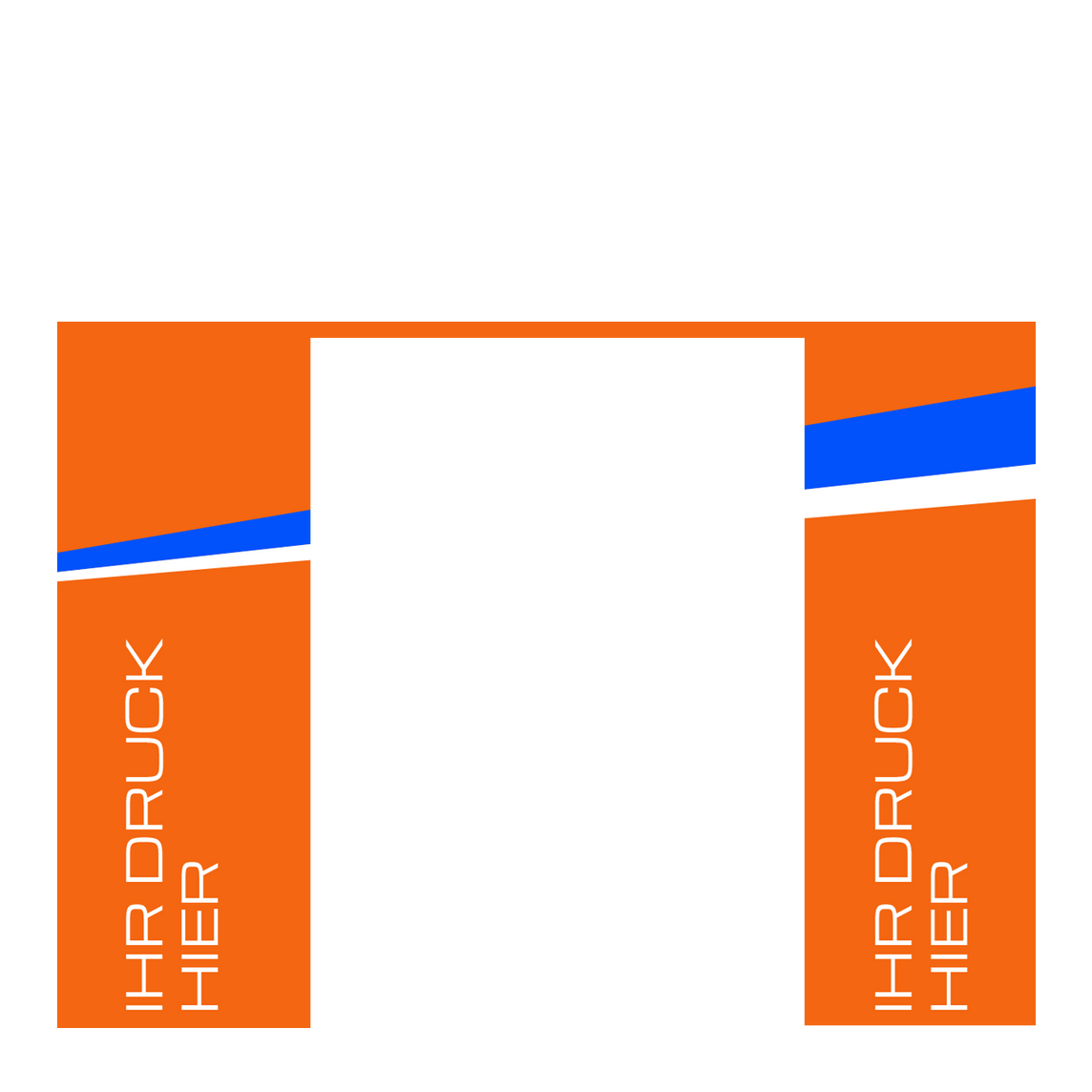 Seitenwand 3 m für Faltpavillon – STORM – Mit Tür / 320 g/m² inkl. Vollbedruckung B1-zertifiziert STORM45 / Orange – 1