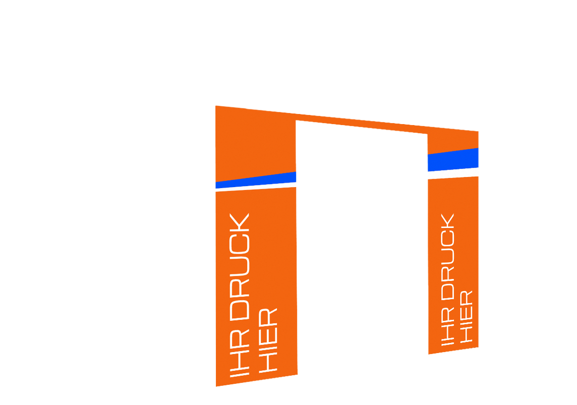 Vordere Seitenwand bedruckt und B1-zertifiziert mit Tür für Stormtent 3x3 m Orange in 320g/m²