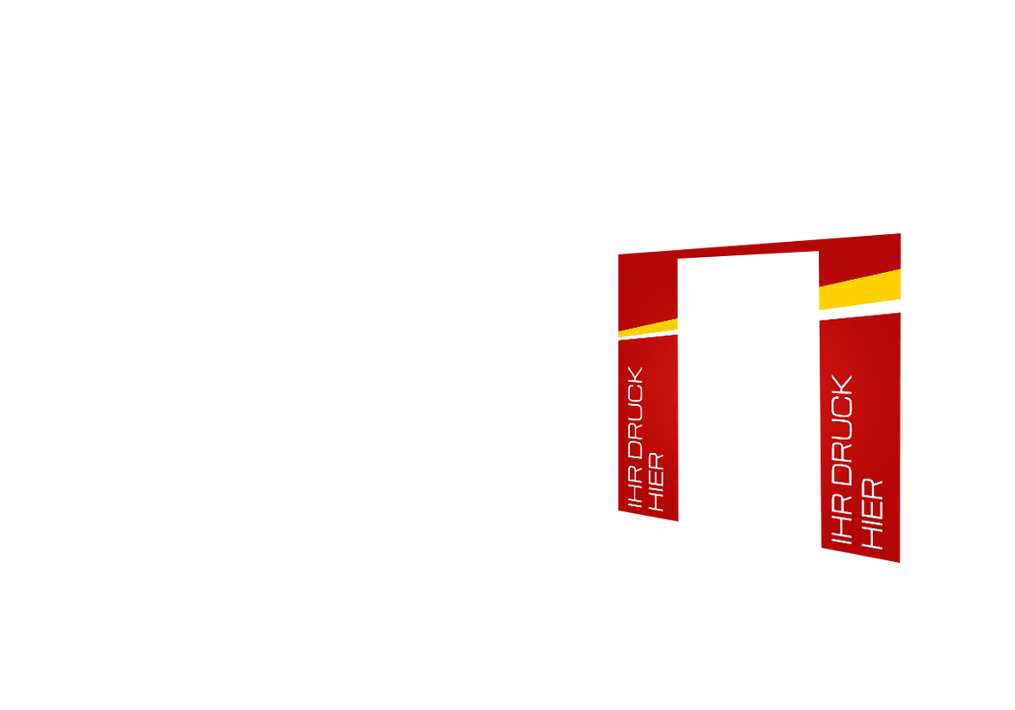 Rechte Seitenwand bedruckt und B1-zertifiziert mit Tür für Stormtent 3x4,5 m Rot in 320g/m²