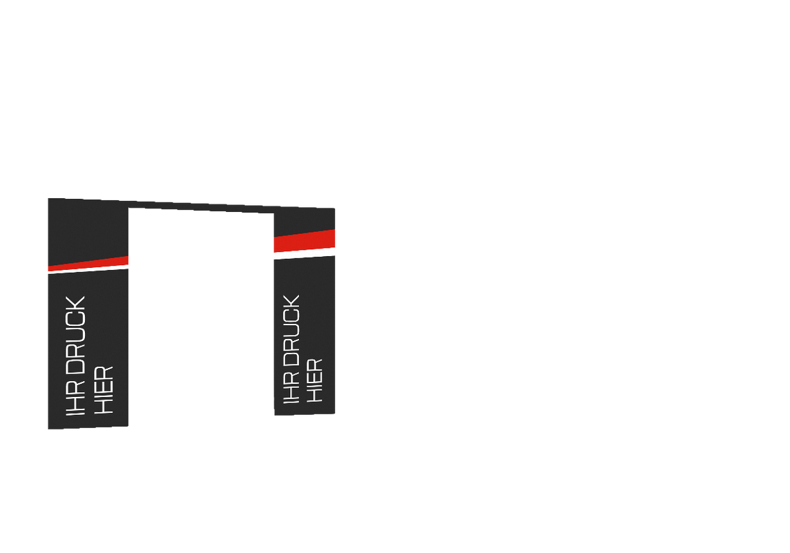 Hintere Seitenwand bedruckt und B1-zertifiziert mit Tür für Stormtent 3x6 m Schwarz in 320g/m²