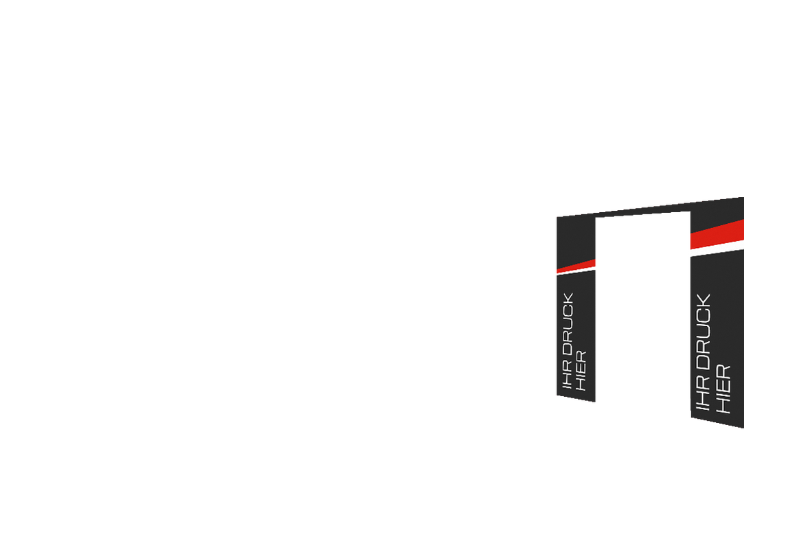 Rechte Seitenwand bedruckt und B1-zertifiziert mit Tür für Stormtent 3x6 m Schwarz in 320g/m²