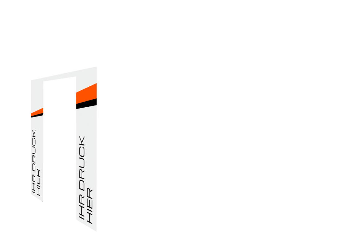 Linke Seitenwand bedruckt und B1-zertifiziert mit Tür für Stormtent 2x3 m Weiß in 320g/m²