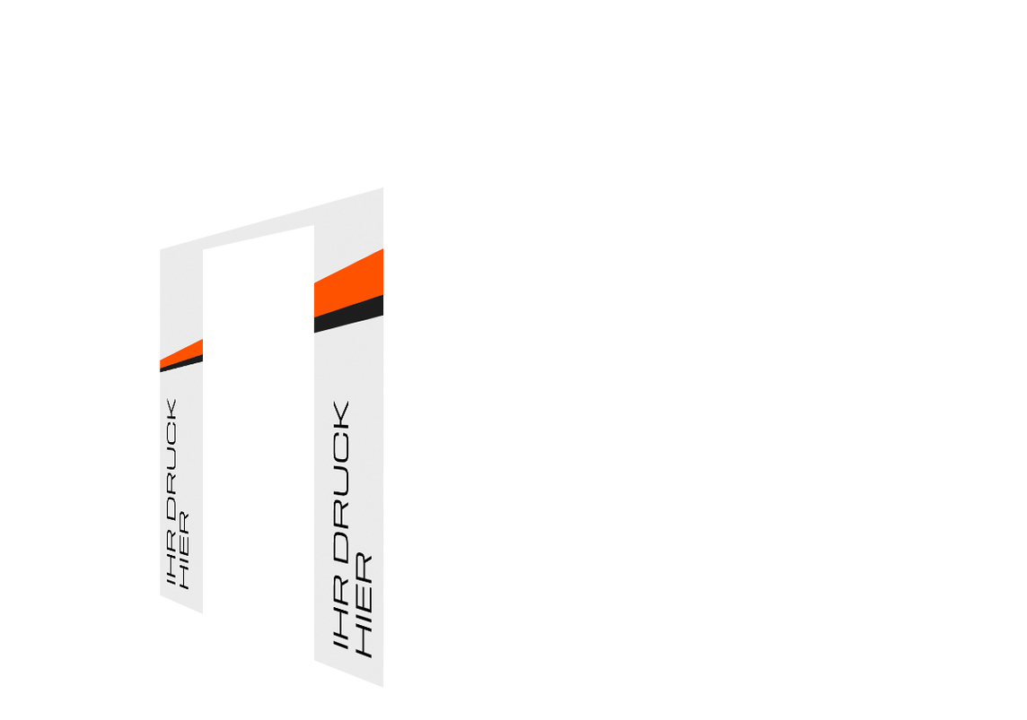 Linke Seitenwand bedruckt und B1-zertifiziert mit Tür für Stormtent 2x2 m Weiß in 320g/m²