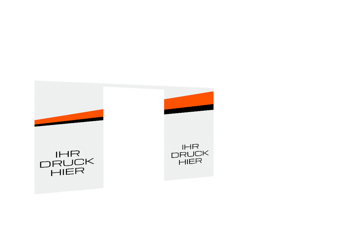 Hintere Seitenwand bedruckt und B1-zertifiziert mit Tür für Stormtent 2x3 m Weiß in 320g/m²