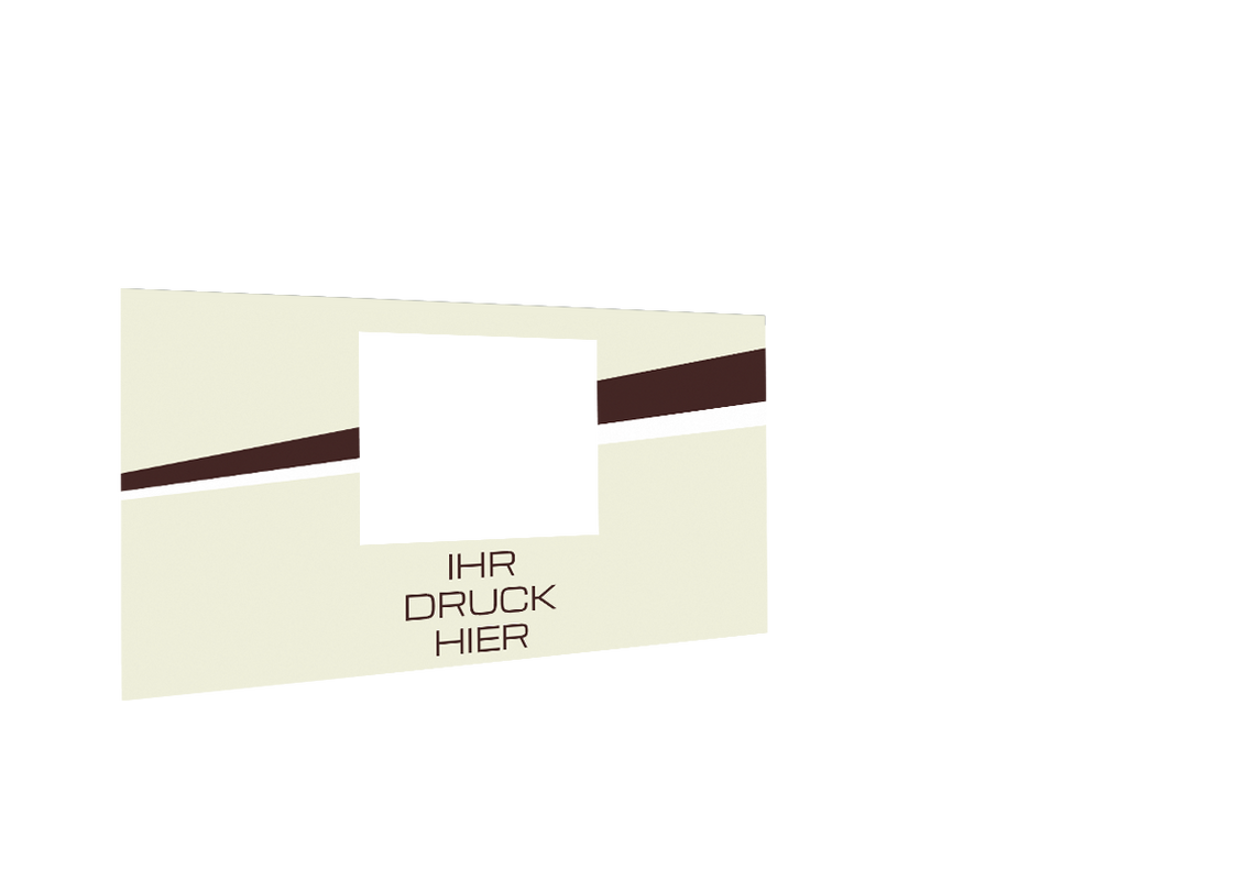 Hintere Seitenwand bedruckt mit Fenster für Stormtent 2x3 m Beige in 320g/m²
