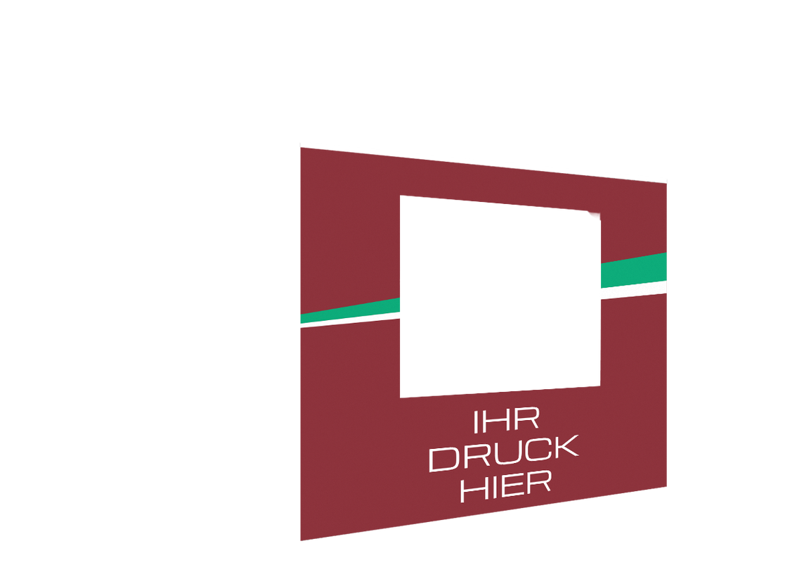 Vordere Seitenwand bedruckt mit Fenster für Stormtent 3x3 m Burgund in 320g/m²