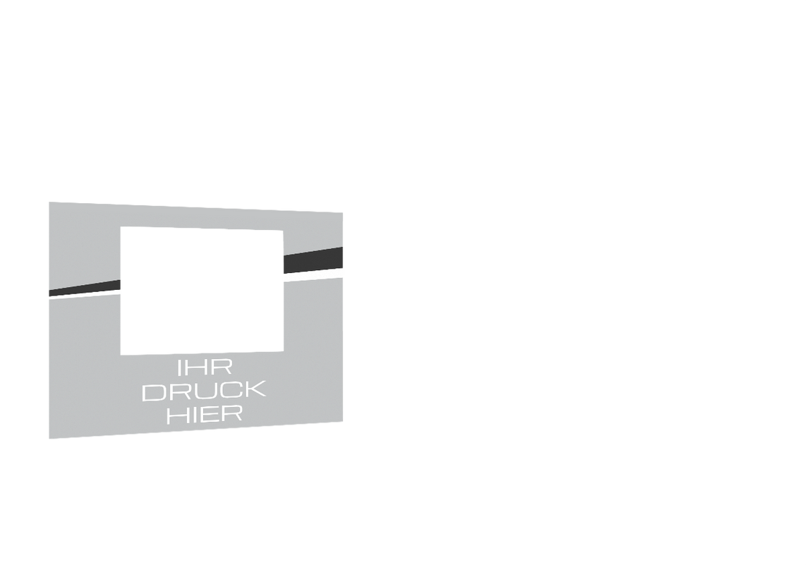 Hintere Seitenwand bedruckt mit Fenster für Stormtent 3x6 m Grau in 320g/m²