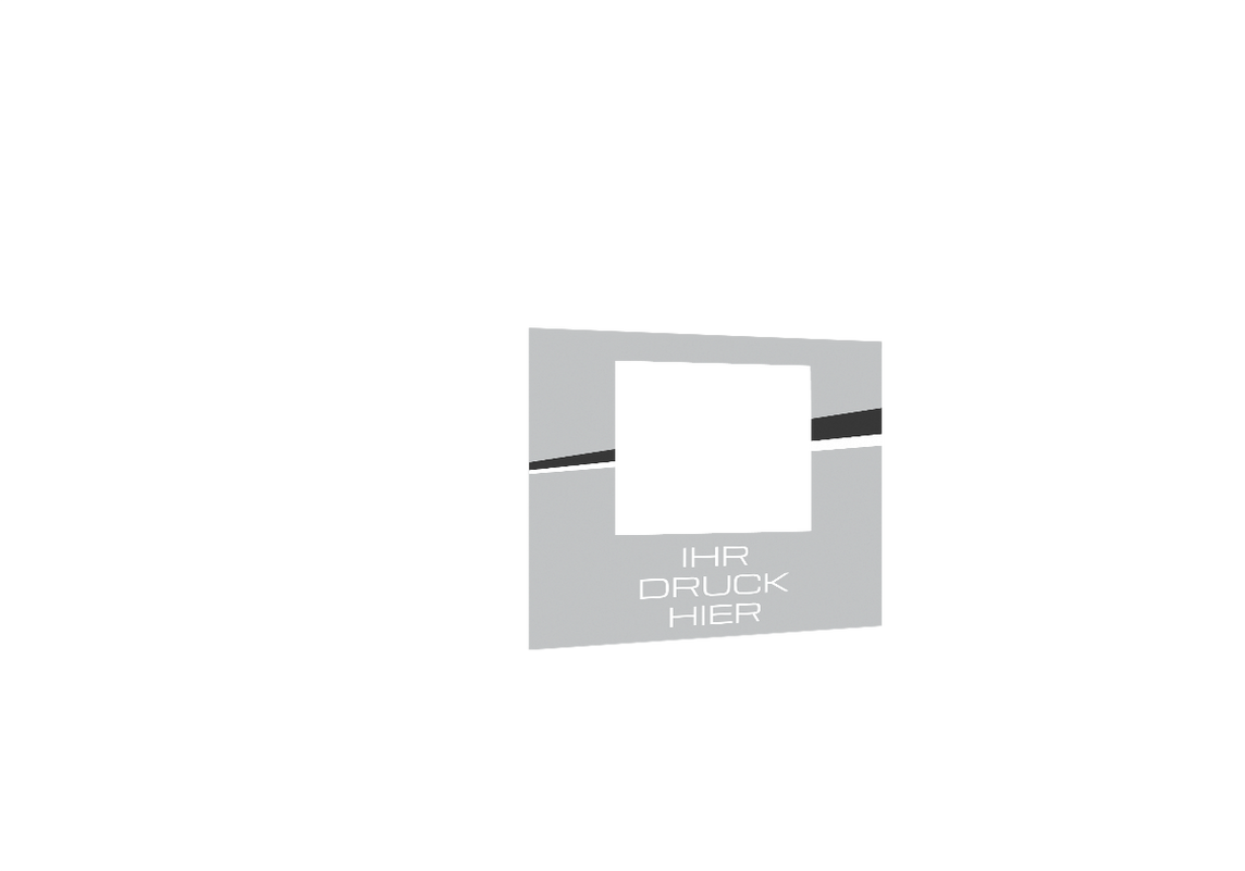 Zweite hintere Seitenwand bedruckt mit Fenster für Stormtent 3x6 m Grau in 320g/m²