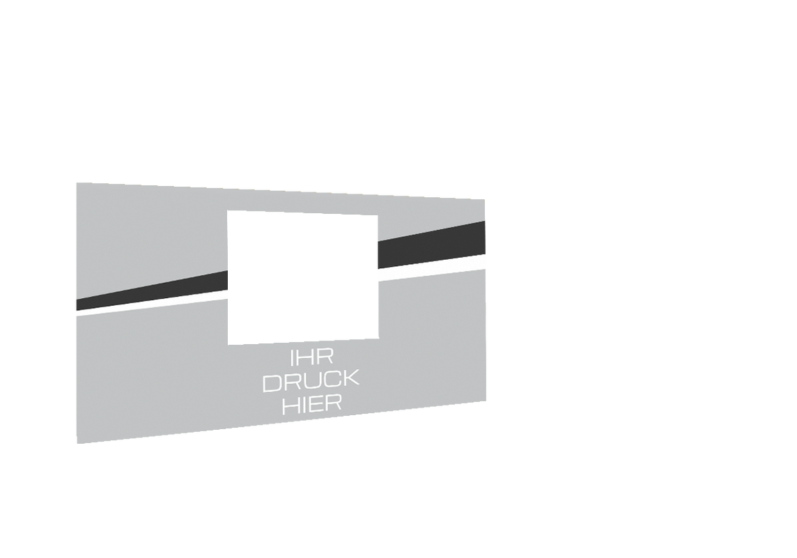 Hintere Seitenwand bedruckt mit Fenster für Stormtent 3x4,5 m Grau in 320g/m²