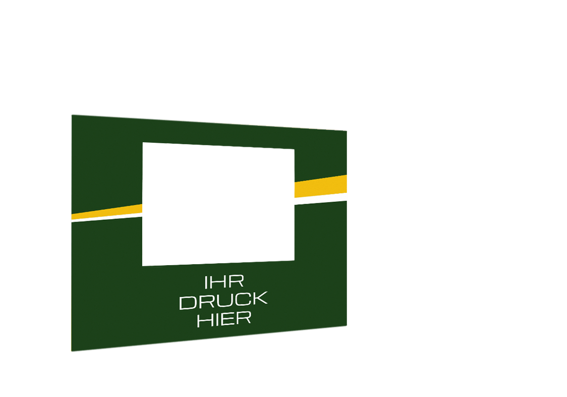 Vordere Seitenwand bedruckt mit Fenster für Stormtent 3x6 m Grün in 320g/m²