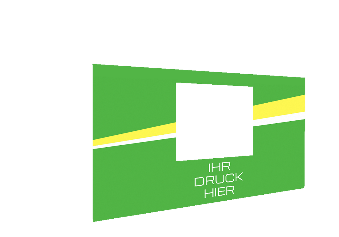 Vordere Seitenwand bedruckt mit Fenster für Stormtent 3x4,5 m Lime in 320g/m²