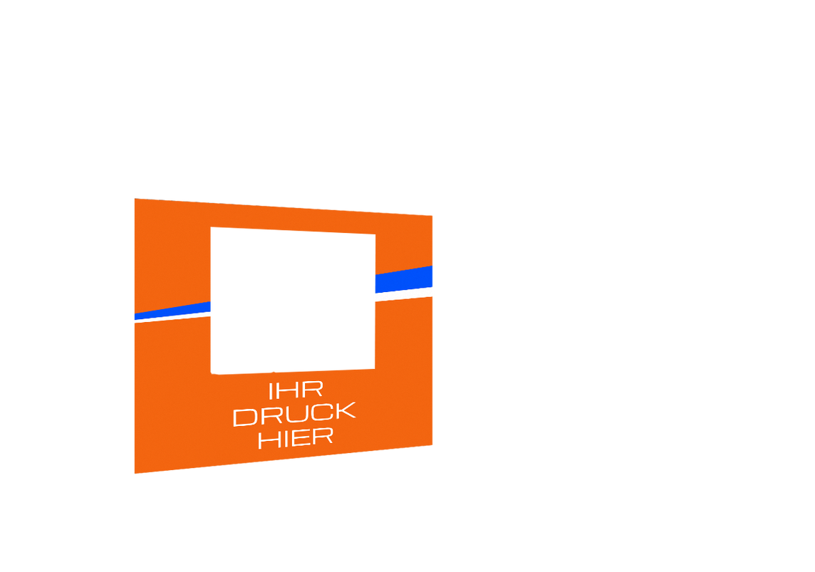 Hintere Seitenwand bedruckt mit Fenster für Stormtent 3x3 m Orange in 320g/m²