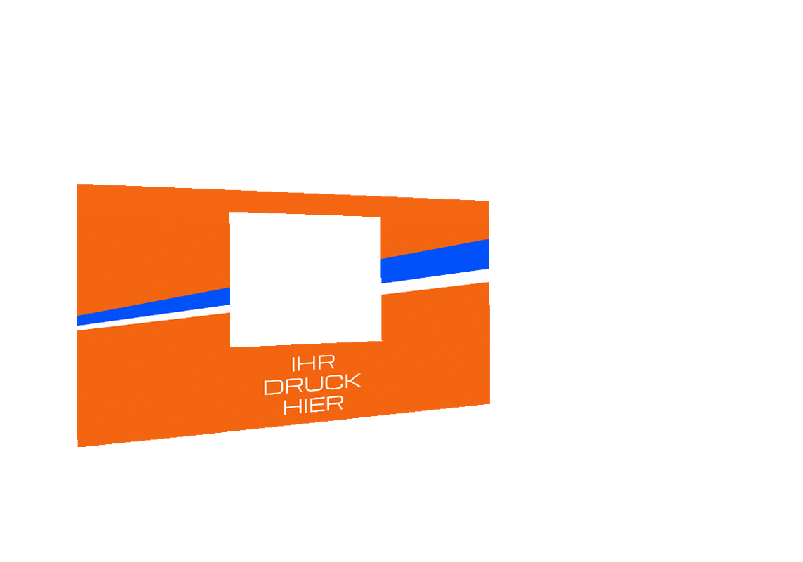 Hintere Seitenwand bedruckt mit Fenster für Stormtent 3x4,5 m Orange in 320g/m²