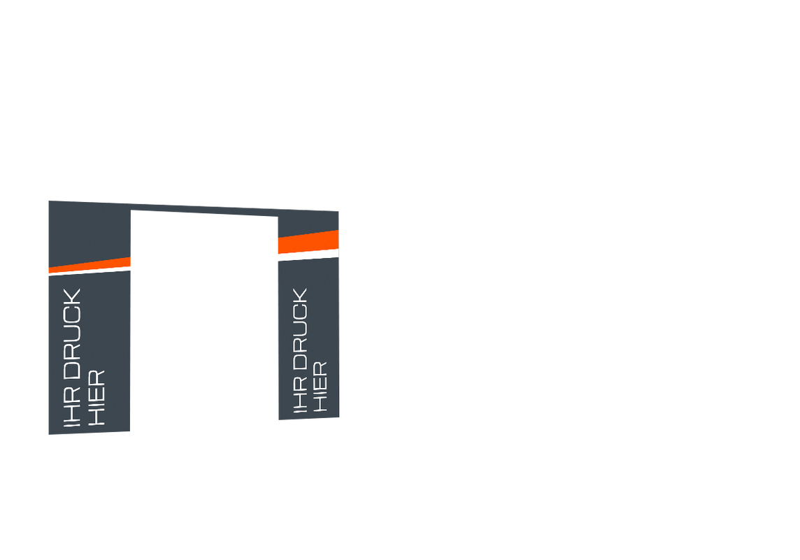 Hintere Seitenwand bedruckt mit Tür für Stormtent 3x6 m Anthrazit in 320g/m²