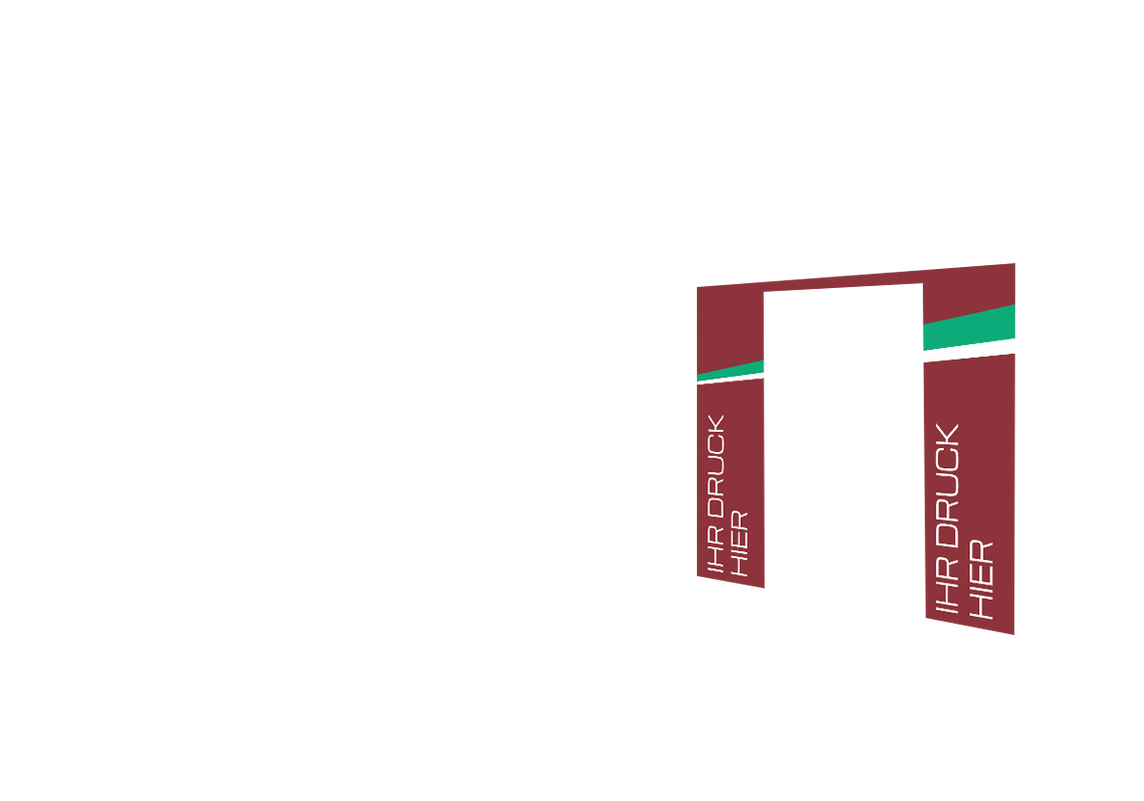 Rechte Seitenwand bedruckt mit Tür für Stormtent 3x4,5 m Burgund in 320g/m²