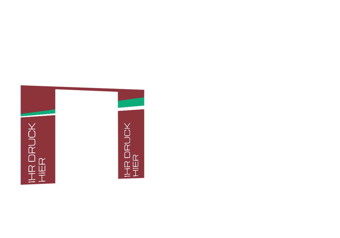 Hintere Seitenwand bedruckt mit Tür für Stormtent 3x6 m Burgund in 320g/m²