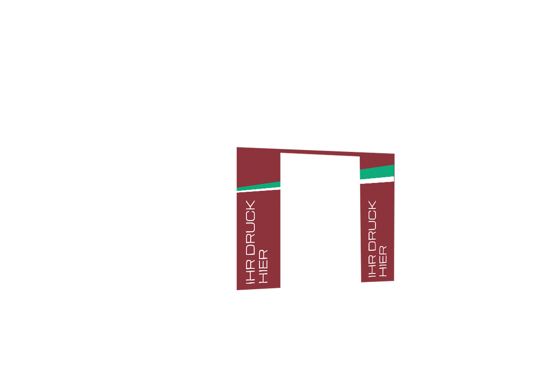 Zweite hintere Seitenwand bedruckt mit Tür für Stormtent 3x6 m Burgund in 320g/m²