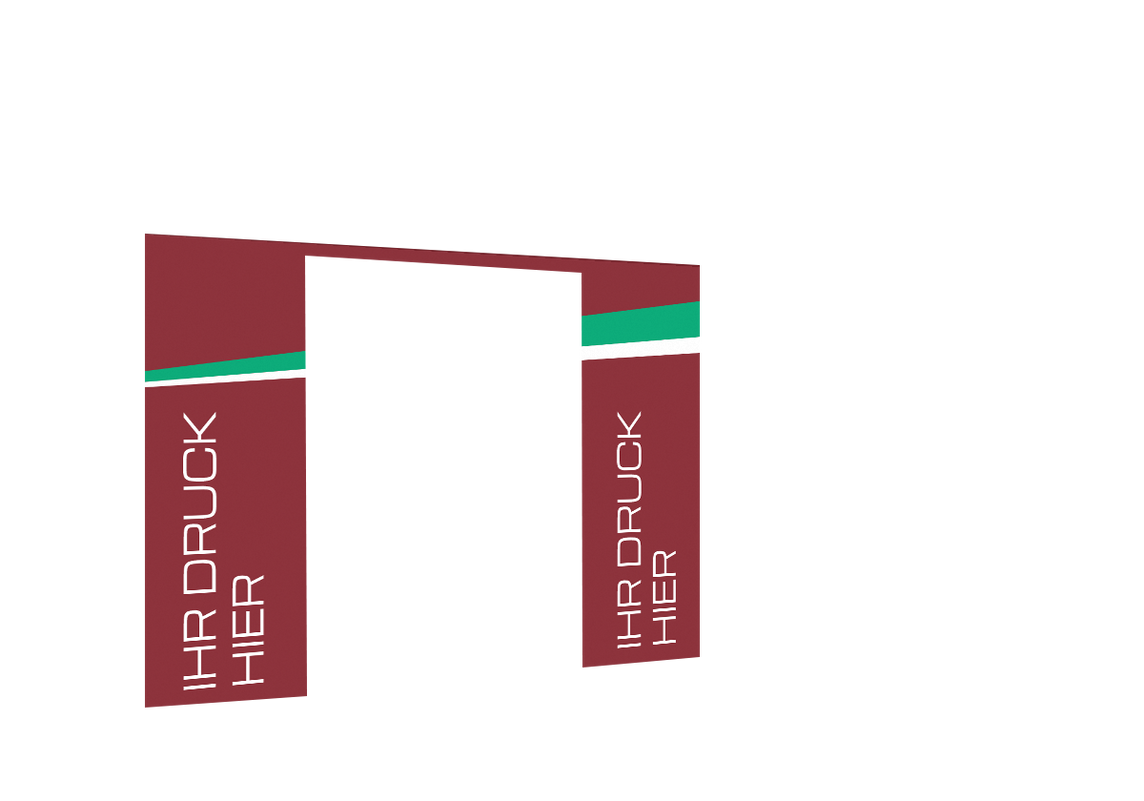 Vordere Seitenwand bedruckt mit Tür für Stormtent 3x6 m Burgund in 320g/m²