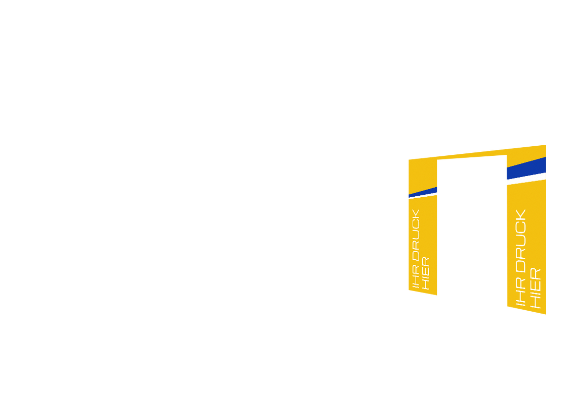 Rechte Seitenwand bedruckt mit Tür für Stormtent 3x6 m Gelb in 320g/m²