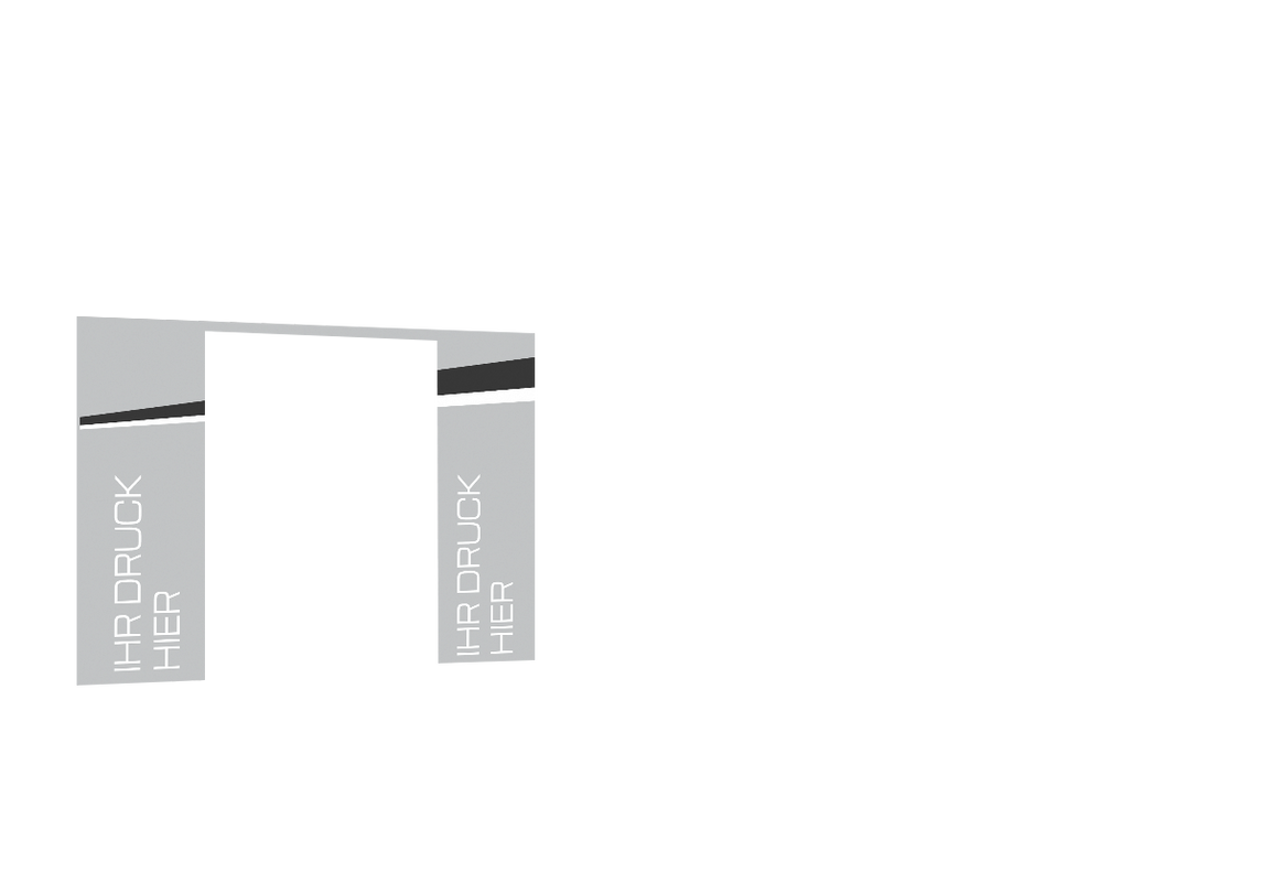 Hintere Seitenwand bedruckt mit Tür für Stormtent 3x6 m Grau in 320g/m²