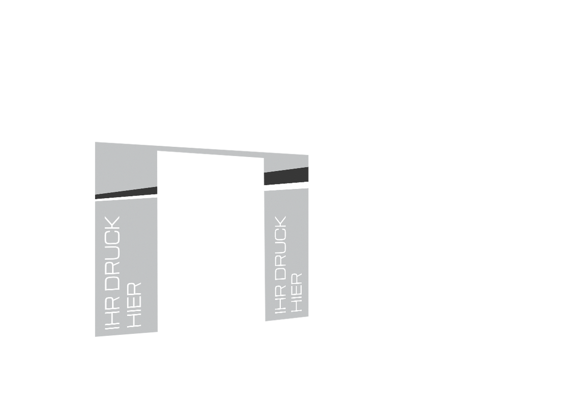 Hintere Seitenwand bedruckt mit Tür für Stormtent 3x3 m Grau in 320g/m²