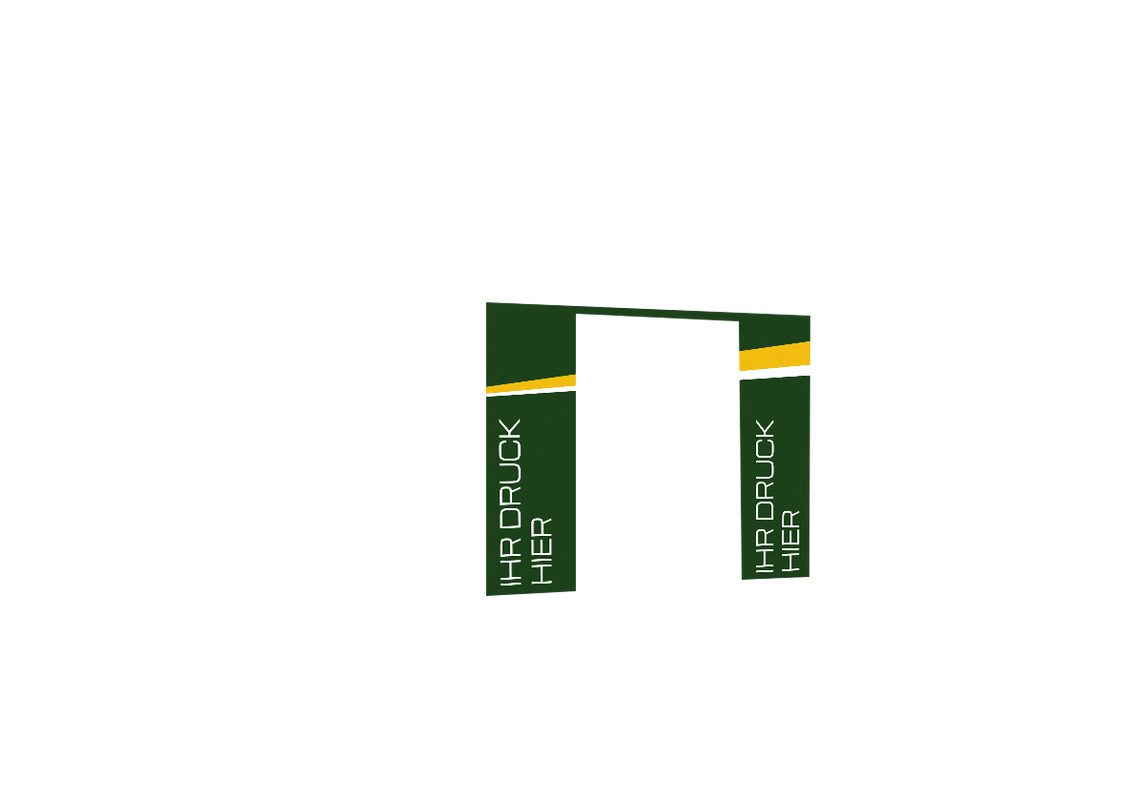 Zweite hintere Seitenwand bedruckt mit Tür für Stormtent 3x6 m Grün in 320g/m²