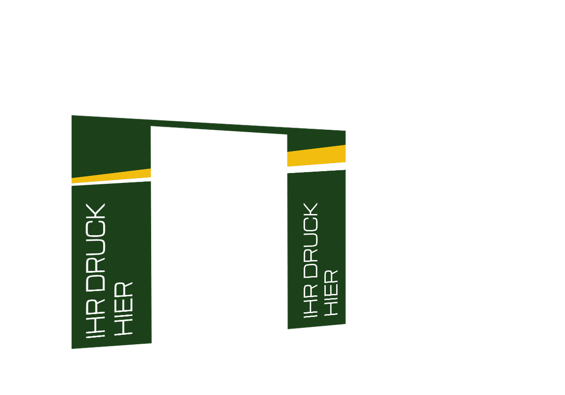 Vordere Seitenwand bedruckt mit Tür für Stormtent 3x6 m Grün in 320g/m²