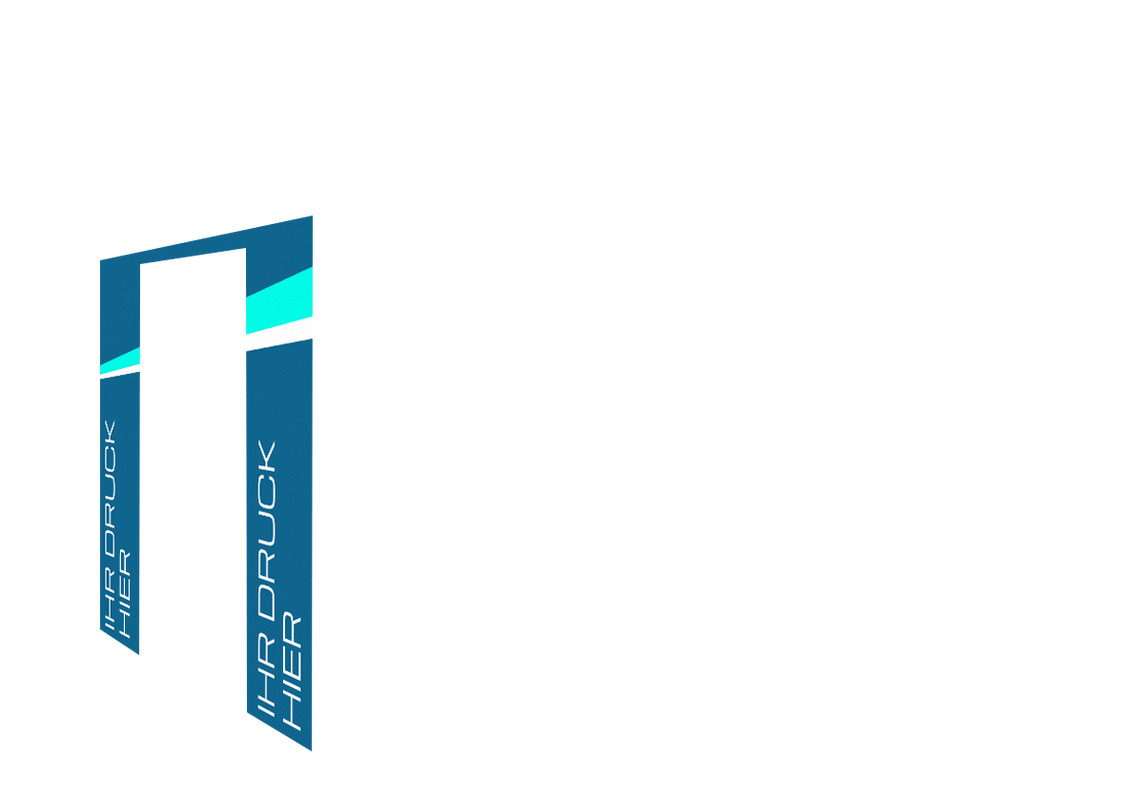 Linke Seitenwand bedruckt mit Tür für Stormtent 3x4,5 m Himmelblau in 320g/m²