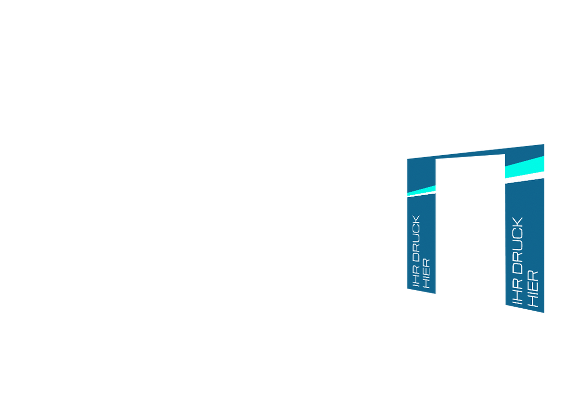 Rechte Seitenwand bedruckt mit Tür für Stormtent 3x6 m Himmelblau in 320g/m²