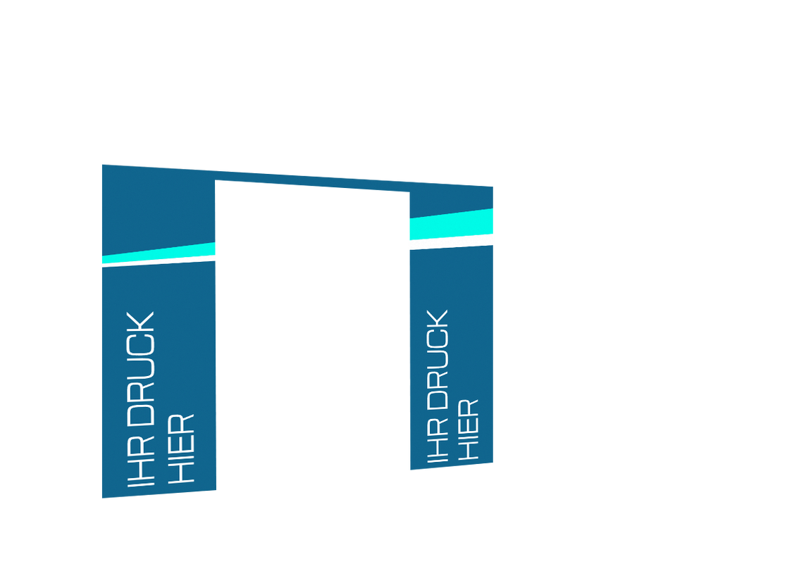 Vordere Seitenwand bedruckt mit Tür für Stormtent 3x6 m Himmelblau in 320g/m²