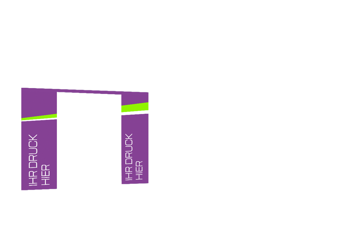 Hintere Seitenwand bedruckt mit Tür für Stormtent 3x6 m Lila in 320g/m²