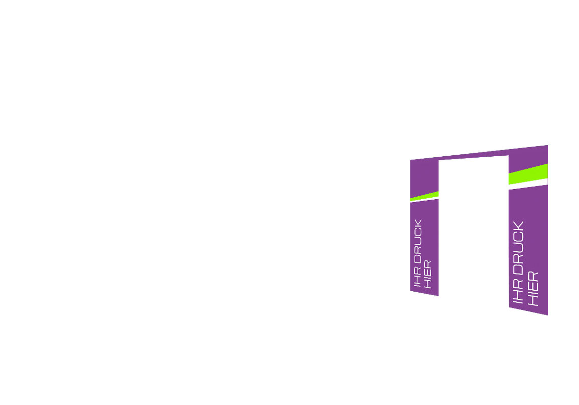 Rechte Seitenwand bedruckt mit Tür für Stormtent 3x6 m Lila in 320g/m²