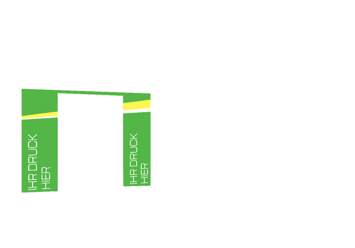Hintere Seitenwand bedruckt mit Tür für Stormtent 3x6 m Lime in 320g/m²