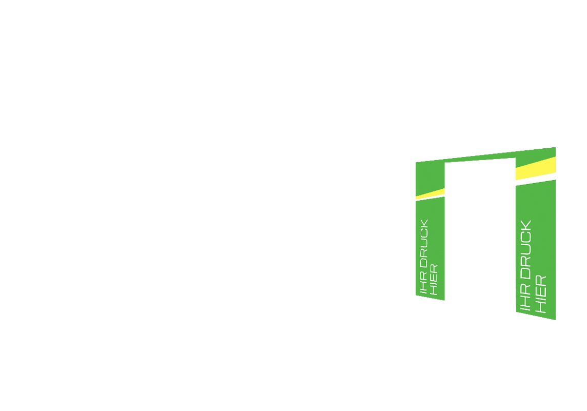 Rechte Seitenwand bedruckt mit Tür für Stormtent 3x6 m Lime in 320g/m²