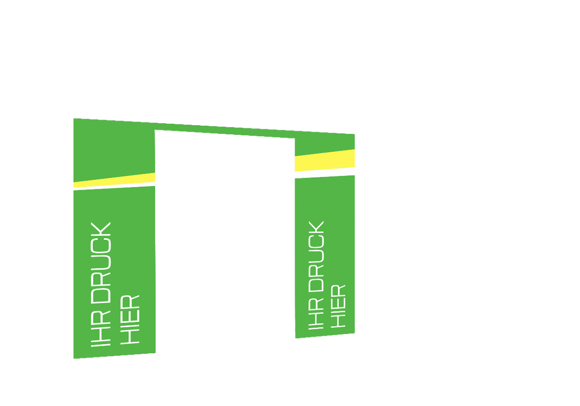 Vordere Seitenwand bedruckt mit Tür für Stormtent 3x6 m Lime in 320g/m²
