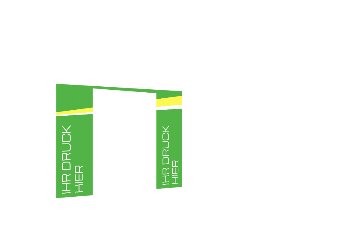 Hintere Seitenwand bedruckt mit Tür für Stormtent 3x3 m Lime in 320g/m²