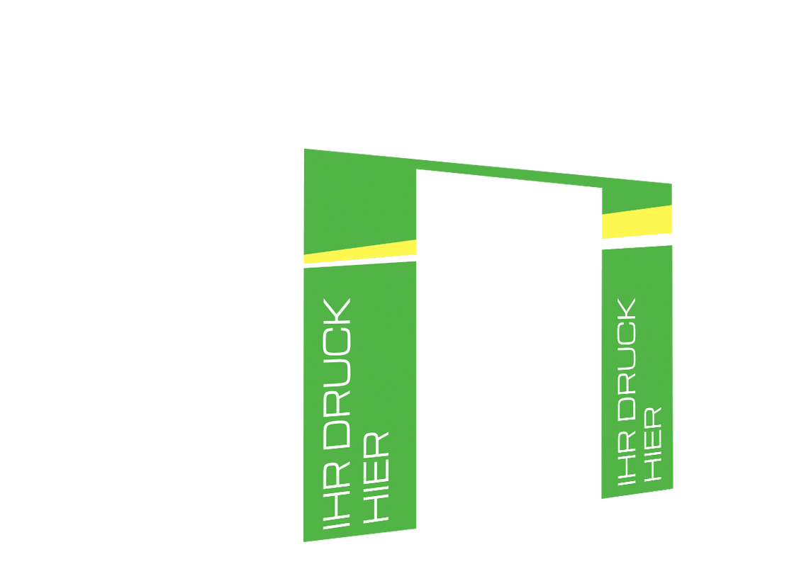 Vordere Seitenwand bedruckt mit Tür für Stormtent 3x3 m Lime in 320g/m²