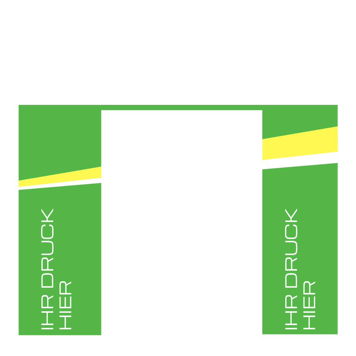 Seitenwand 4,5 m für Faltpavillon 3×4,5 – STORM – Mit Tür / 320 g/m² inkl. Vollbedruckung STORM45 / Lime – 1