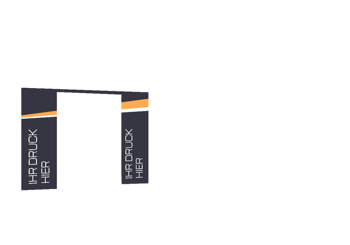 Hintere Seitenwand bedruckt mit Tür für Stormtent 3x6 m Navy in 320g/m²