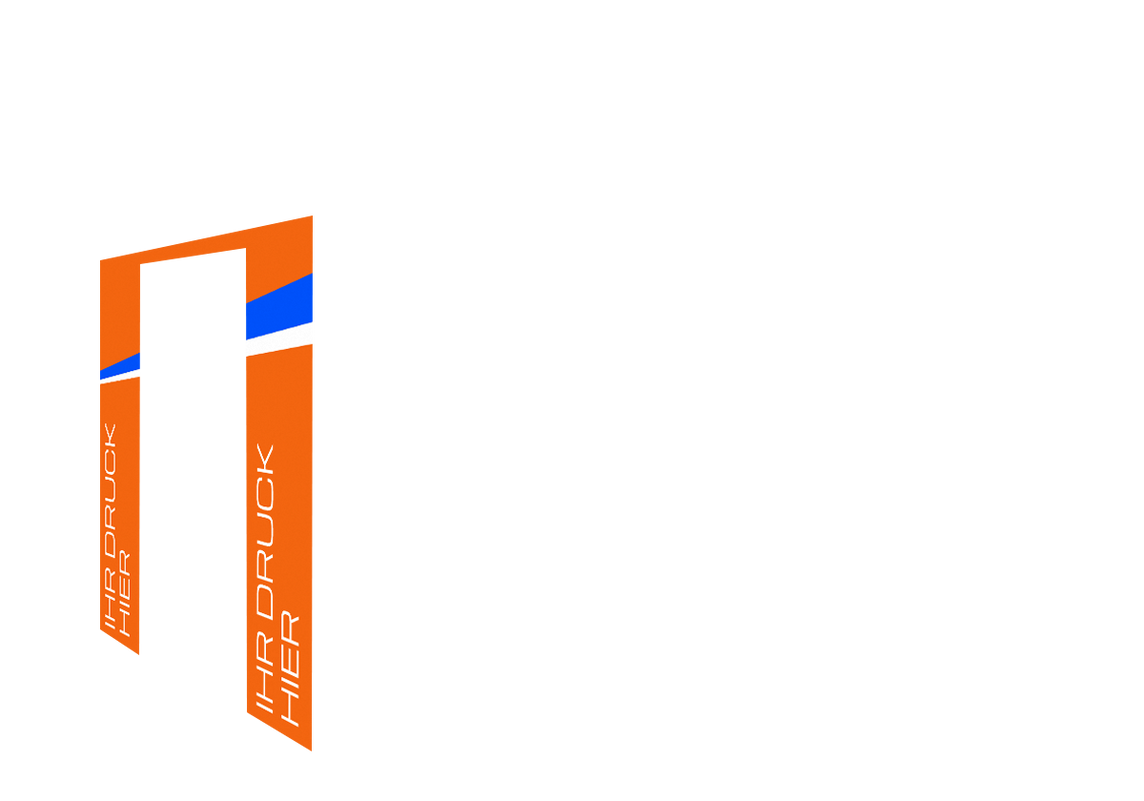 Linke Seitenwand bedruckt mit Tür für Stormtent 3x4,5 m Orange in 320g/m²
